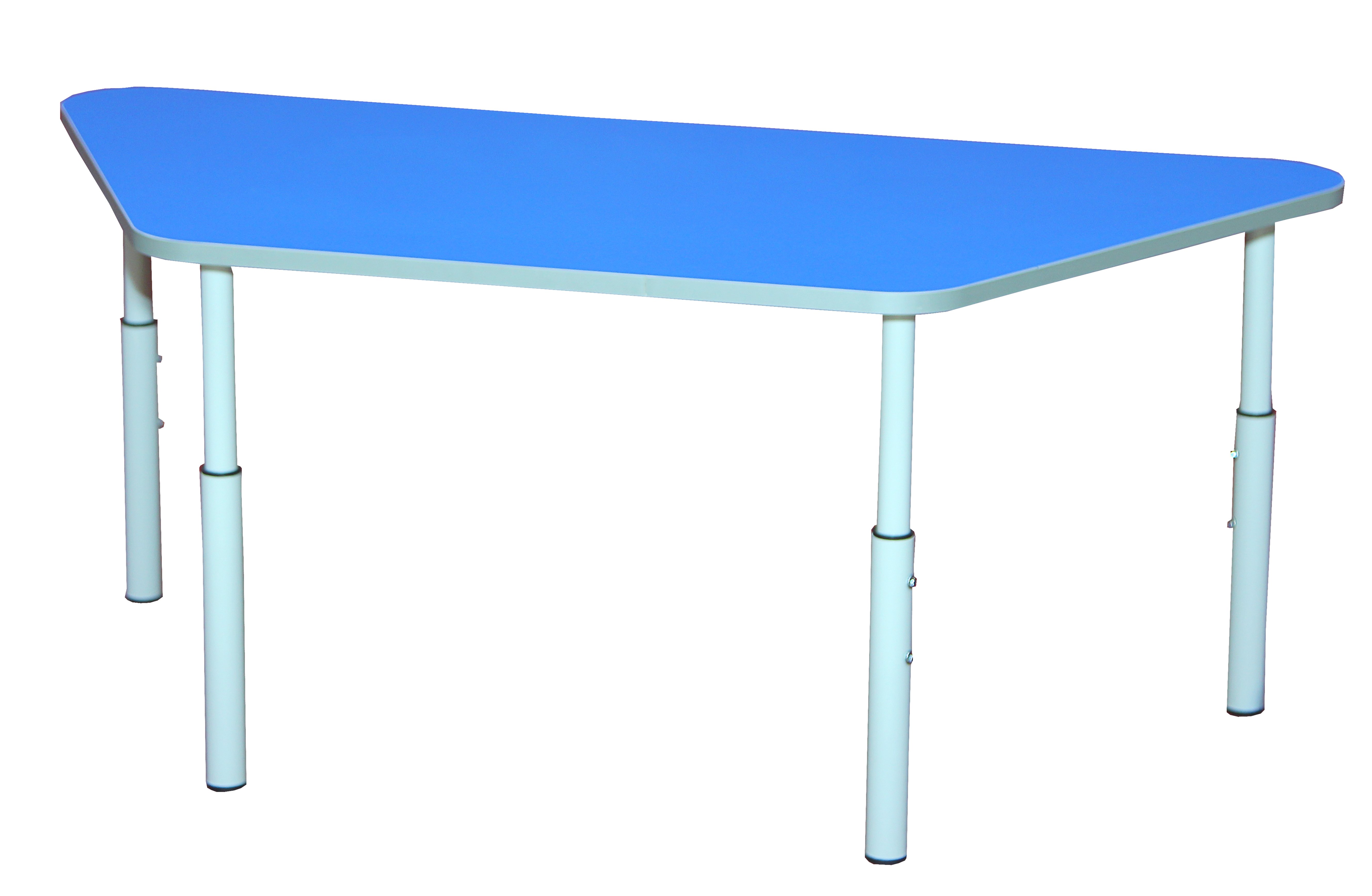 Дитячий трапецієподібний стіл, на ростові групи №1-3, каркас - кругла металева труба, АЛМАНТ, 1100х520х460-580 мм.